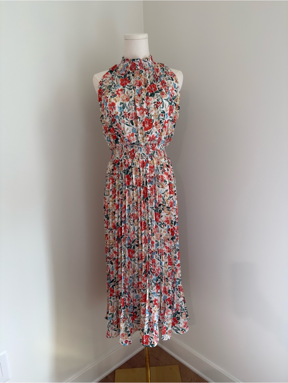 Petal & Pup Floral Print Sleeveless Smocked Waist Midi Dress Size 6